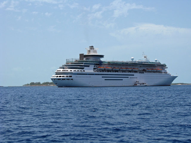 RCL Cruise ship at Coco Cay