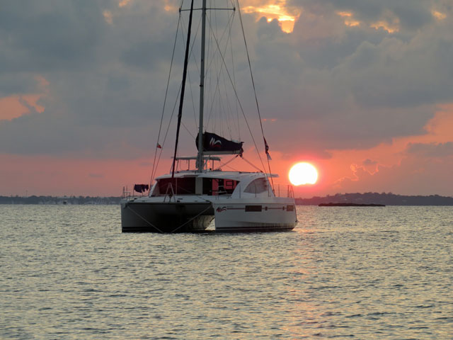 Charter Catamaran off Firefly Resort