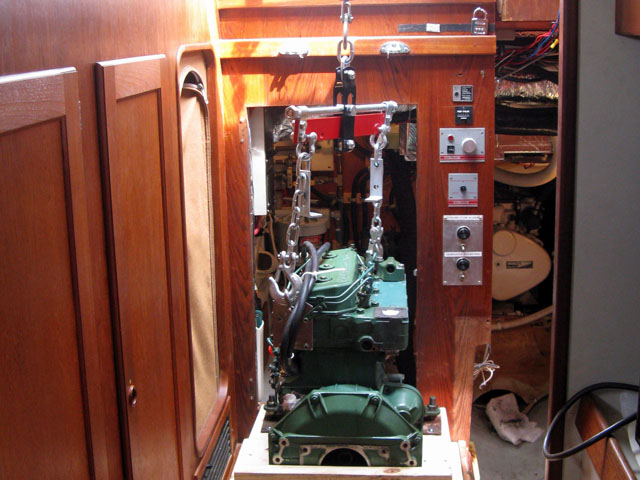 Jig Used to Balance Engine During Lift